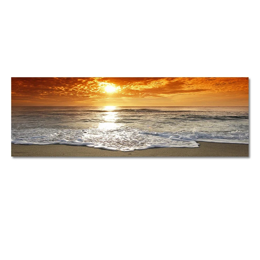 Modern Natural Beach Landscape Wall Art Poster Prints Sea Sunset