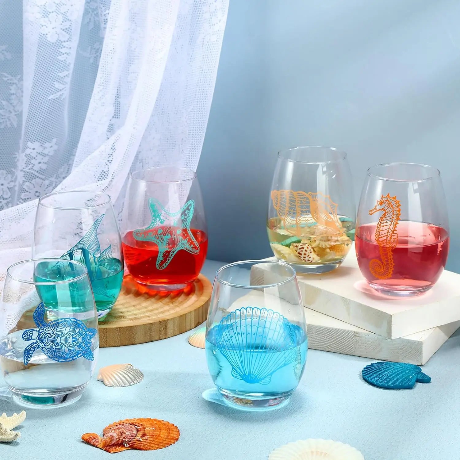 Ocean Stemless Wine Glasses