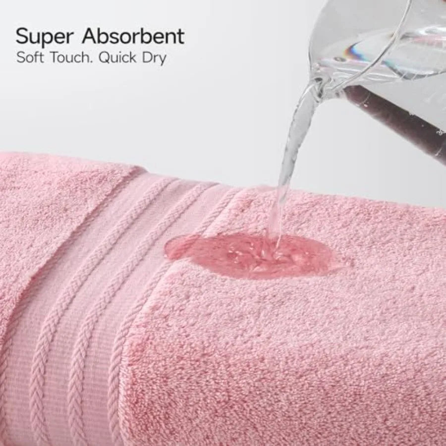 Towel Set of 8-100% Cotton Luxury Bath Towels Set