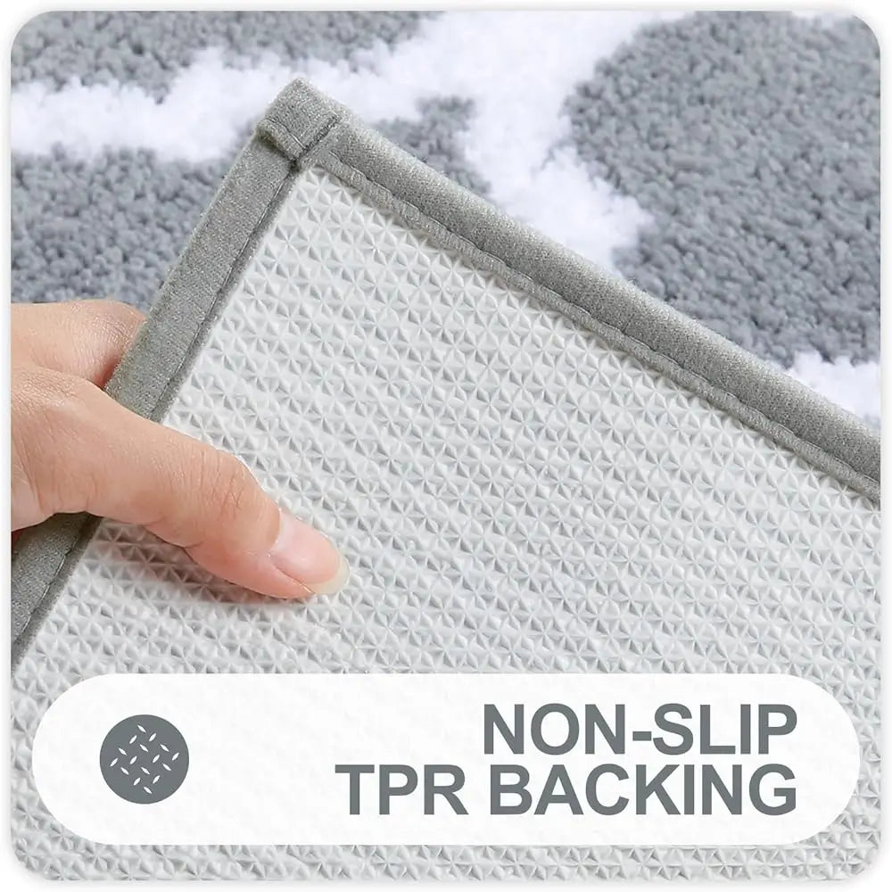 Bathroom Rugs Set 2 Piece, Microfiber,Mat And U-Shaped Toilet Rug,