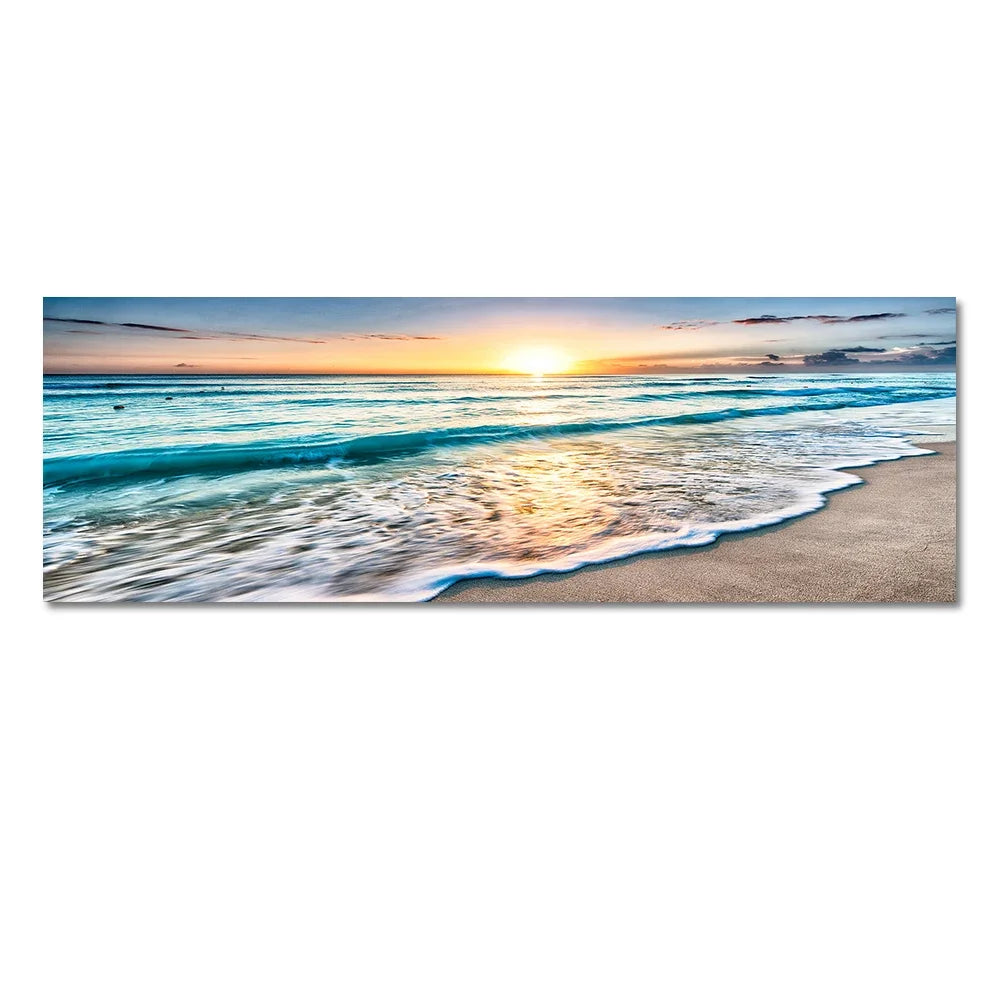 Modern Natural Beach Landscape Wall Art Poster Prints Sea Sunset