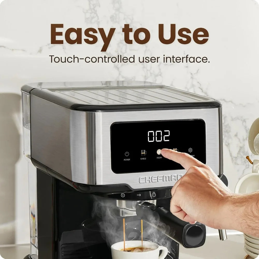 Fresh Espresso 15-Bar Pump Espresso Machine with Steam Wand