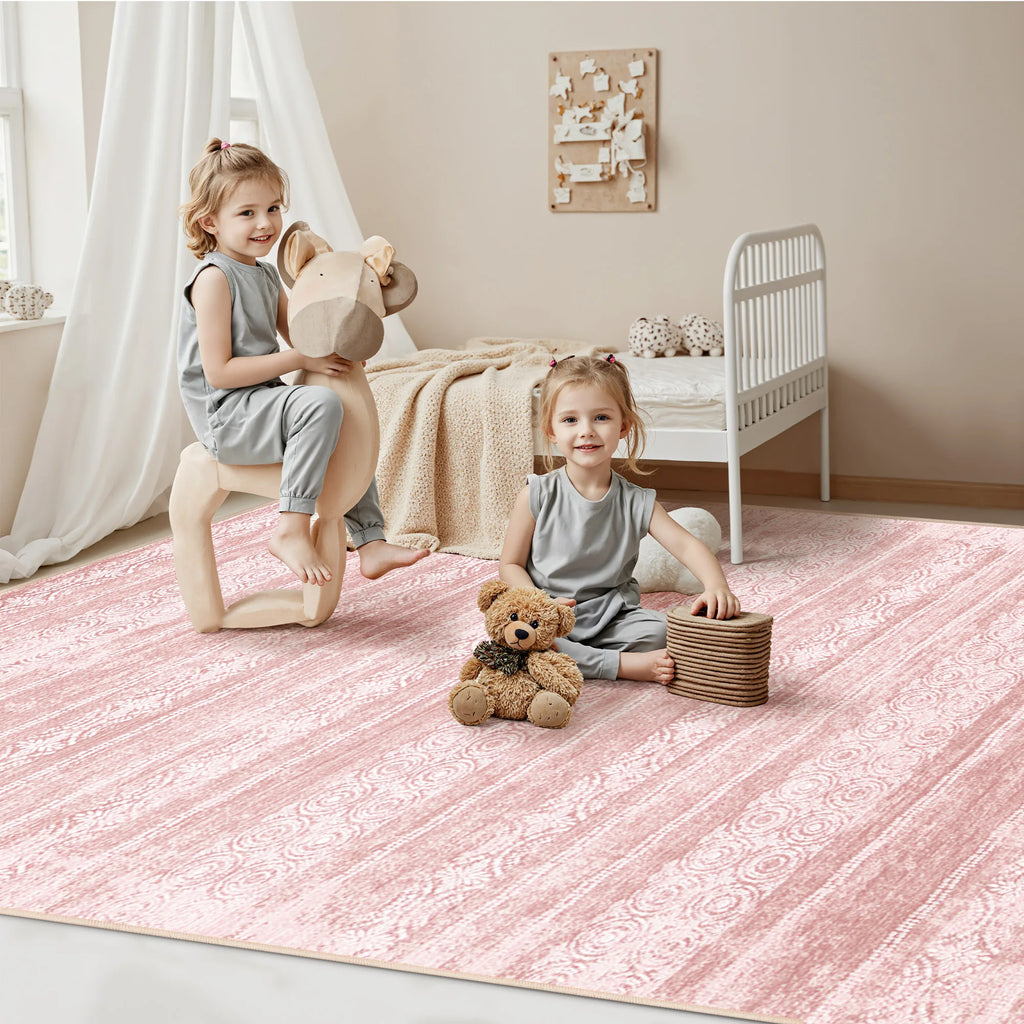So Soft Dusty Pink 8x10 Rug - Cute Modern Boho -  Perfect For Indoor