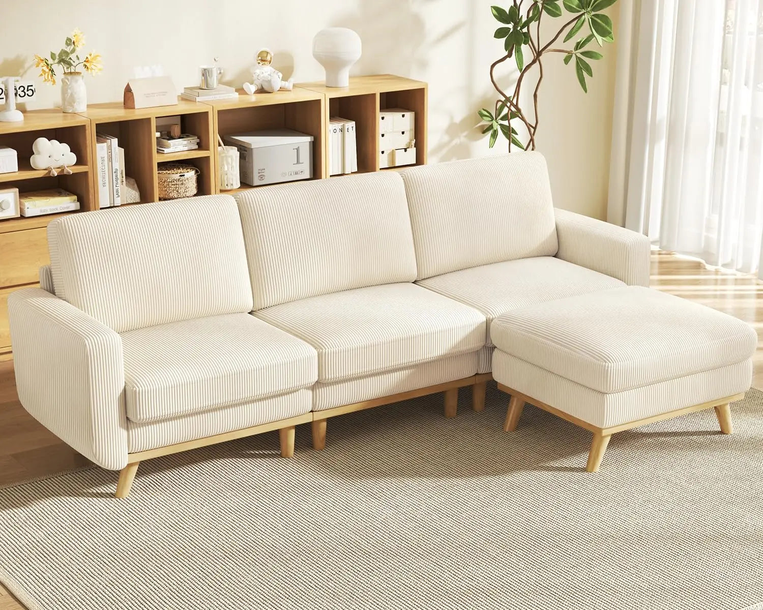 68" Green Loveseat Sofa, Comfy Corduroy with Spring Cushion