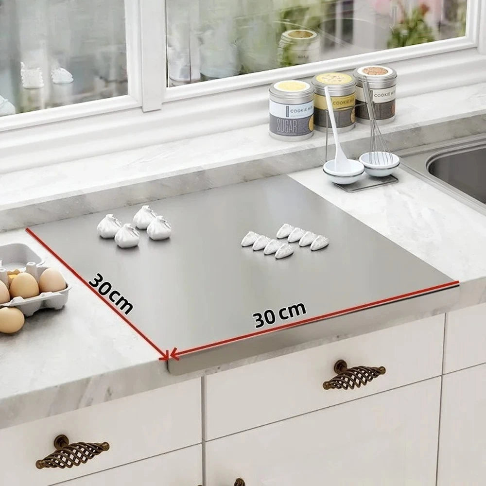Easy to Clean Food Grade Stainless Steel Chopping Board 304 Cutting Board Non-slip Edge