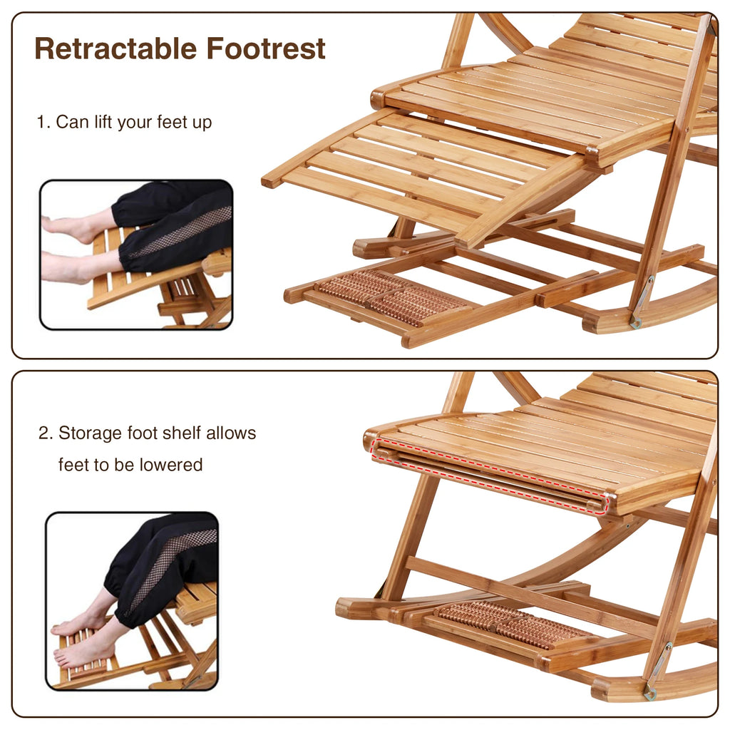 Bamboo Heavy Duty Folding Rocking Chair