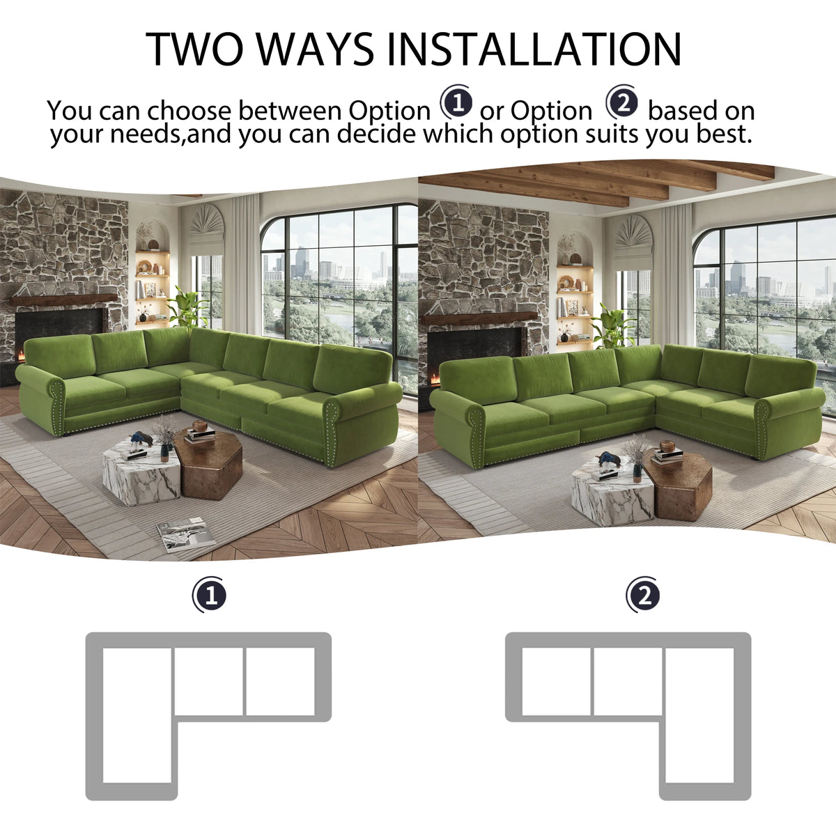 Comfy Cloud Sofa 118" L-Shaped Sleeper Sectional Sofa with Pull-Out Bed 4 color options