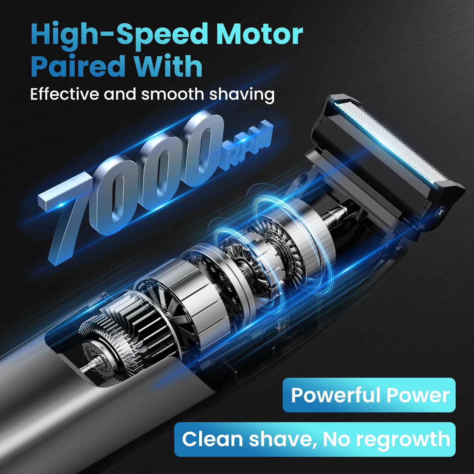 Super Gift 3 in 1 Men Bidirectional Body Hair Trimmer Electric Shaver