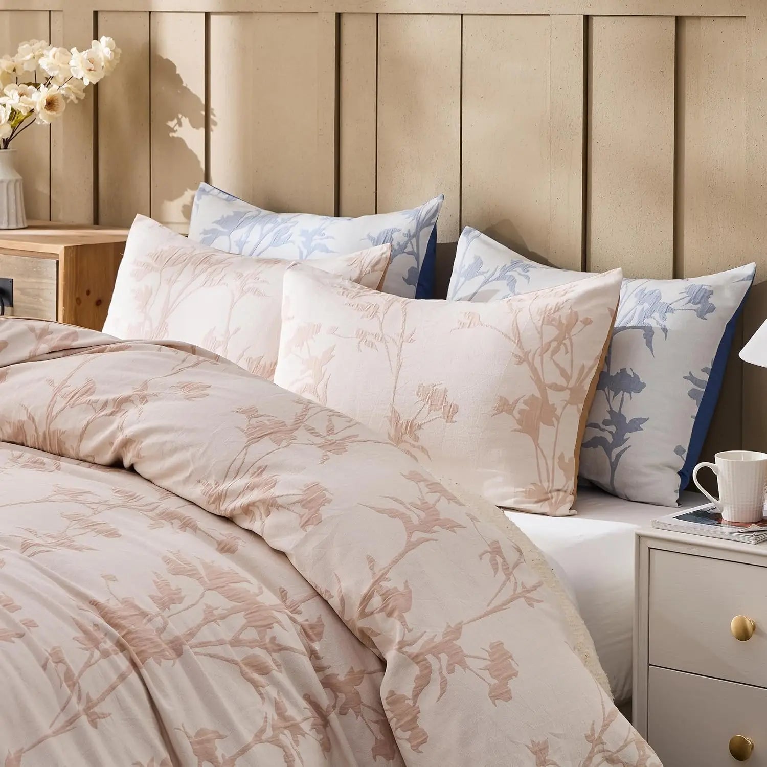 Simple&Opulence Jacquard Duvet Cover Set 3 Pcs  Various Botanical Patterns