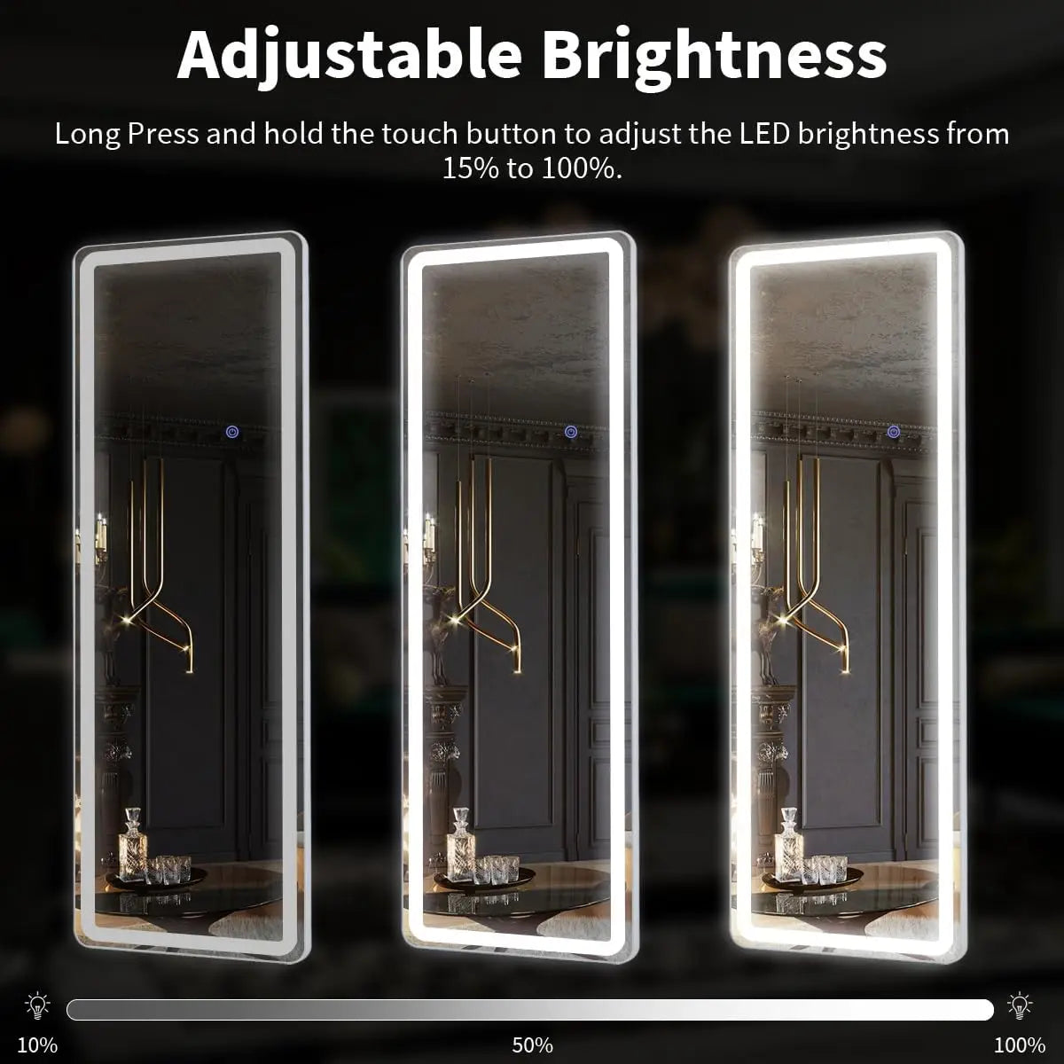 63"x20" Full Length Mirror with Lights,LED Mirror
