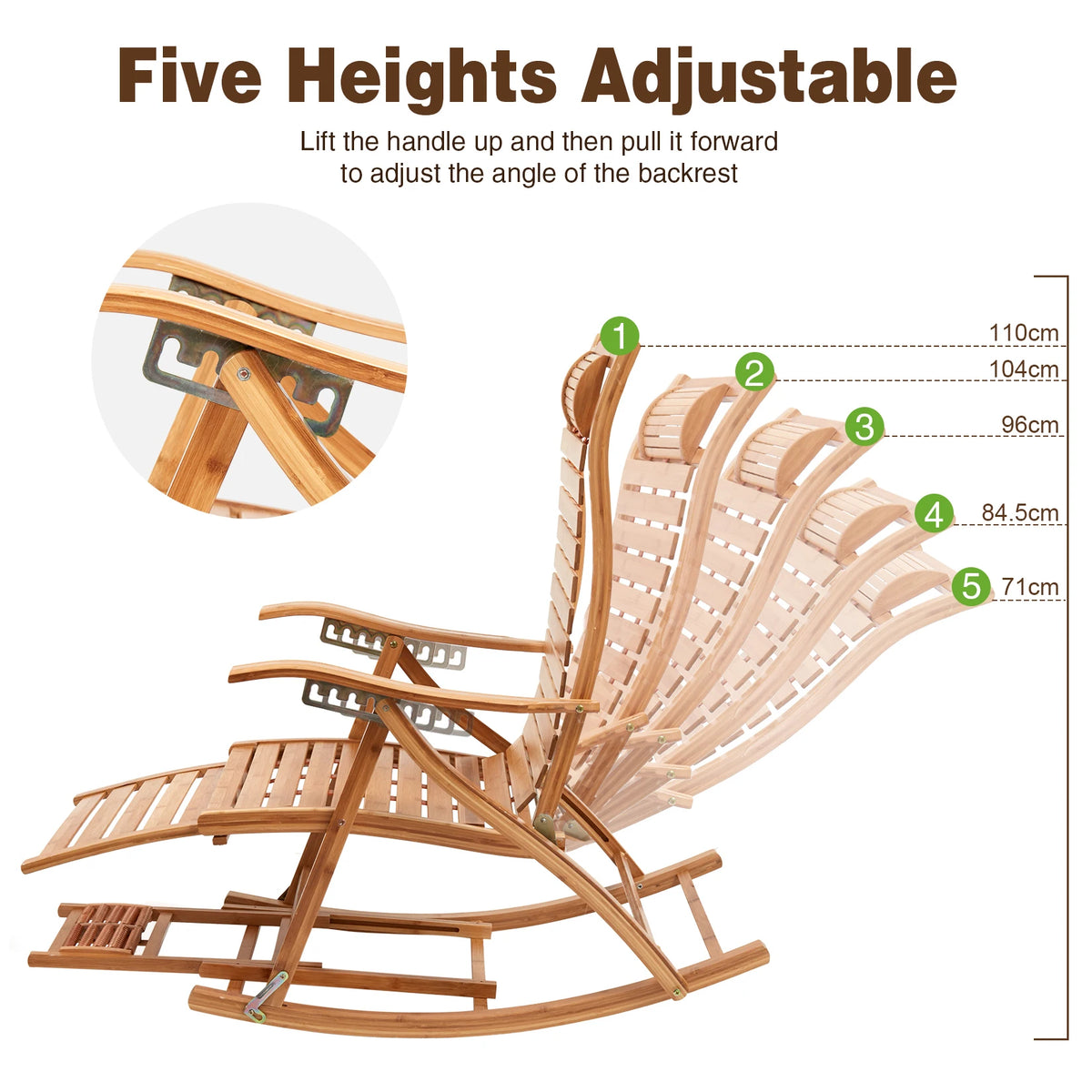 Bamboo Heavy Duty Folding Rocking Chair