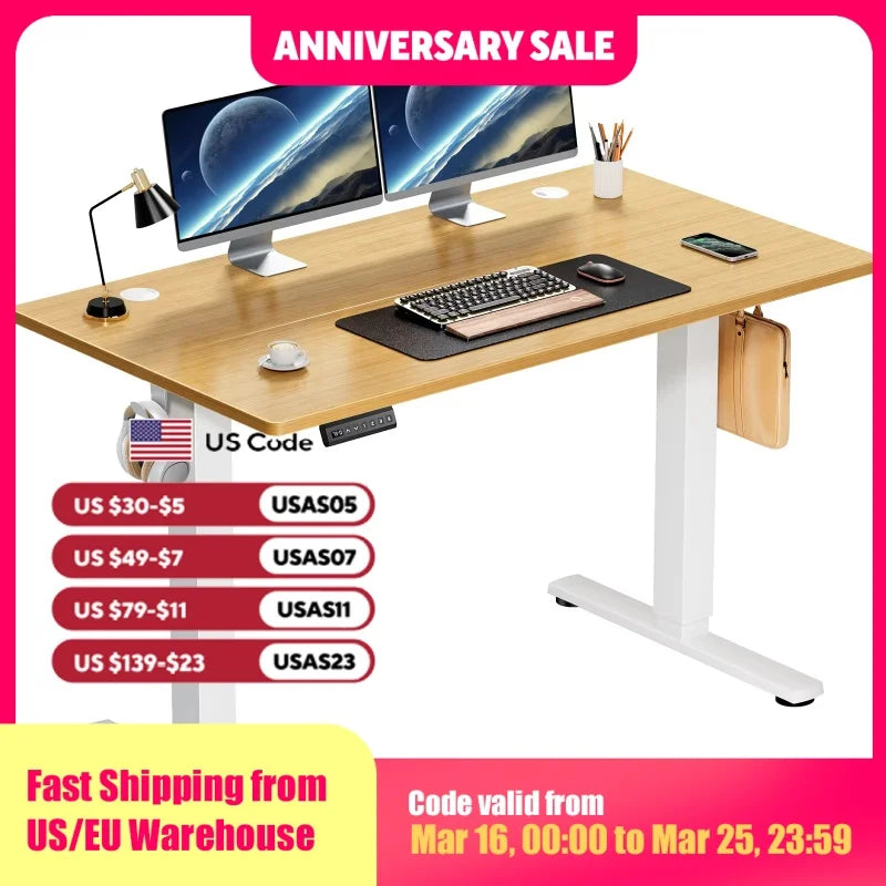 Electric Standing Desk Height Adjustable 40x24 Inch Computer Desk