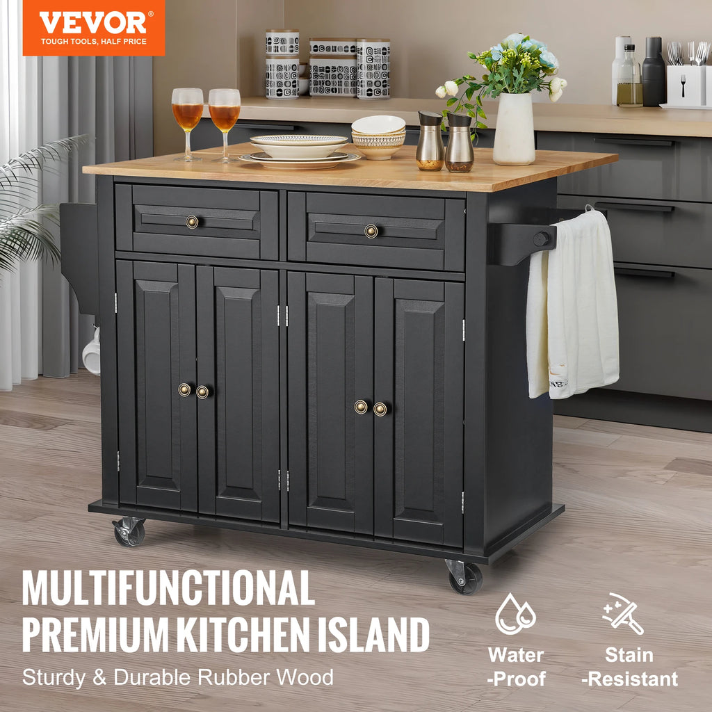 Fantastic Kitchen Island Cart Wood Top Mobile Carts