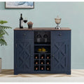 Navy Blue 42 Wine Cabinet with Double Doors, Glass Front