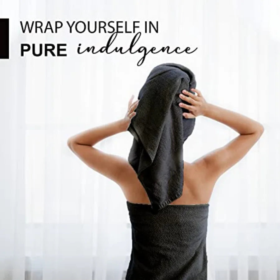 100% Cotton Bath Towels, 24x48 Pack of 6 Towels, Quick Dry