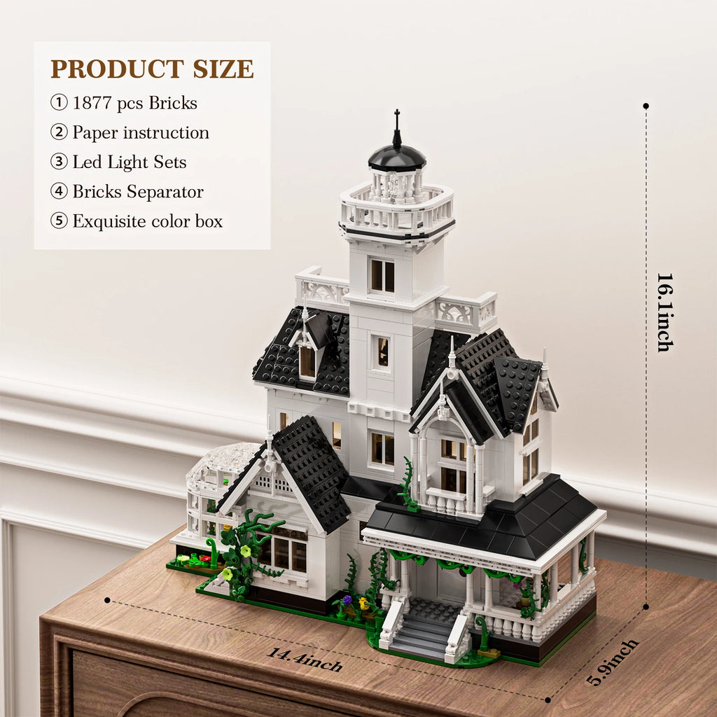 For the Builder: Magic House Building Set Home Decor with LED Light, Owens House (1877PCS)