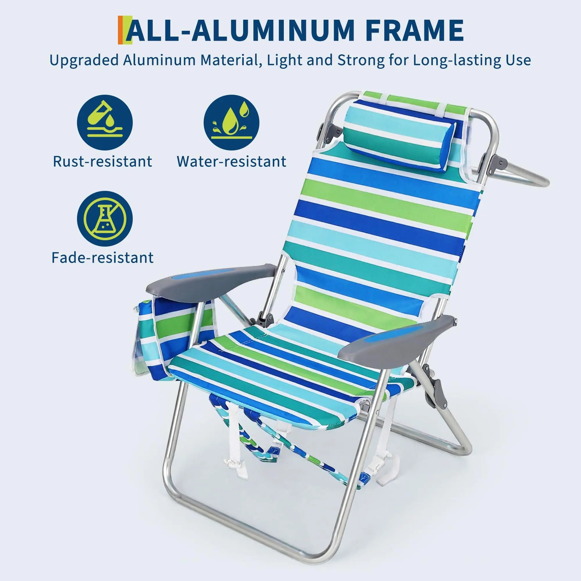 2 Pack High Backpack Beach Chair