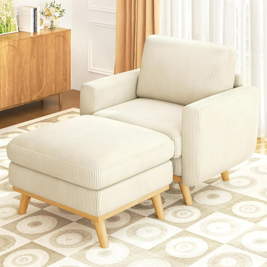 68" Green Loveseat Sofa, Comfy Corduroy with Spring Cushion
