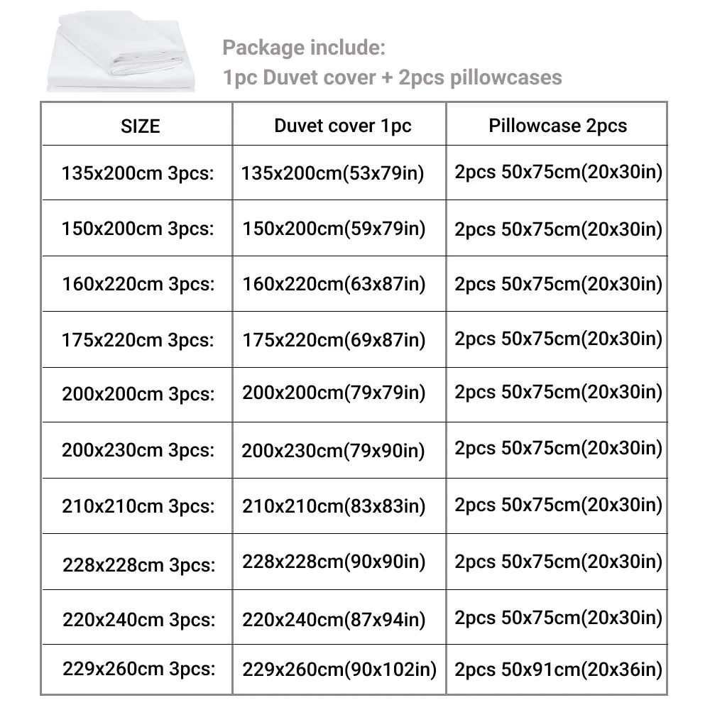 Duvet Cover Set with Pillow Case Queen/King Size Comforter 3pcs , other colors & sizes