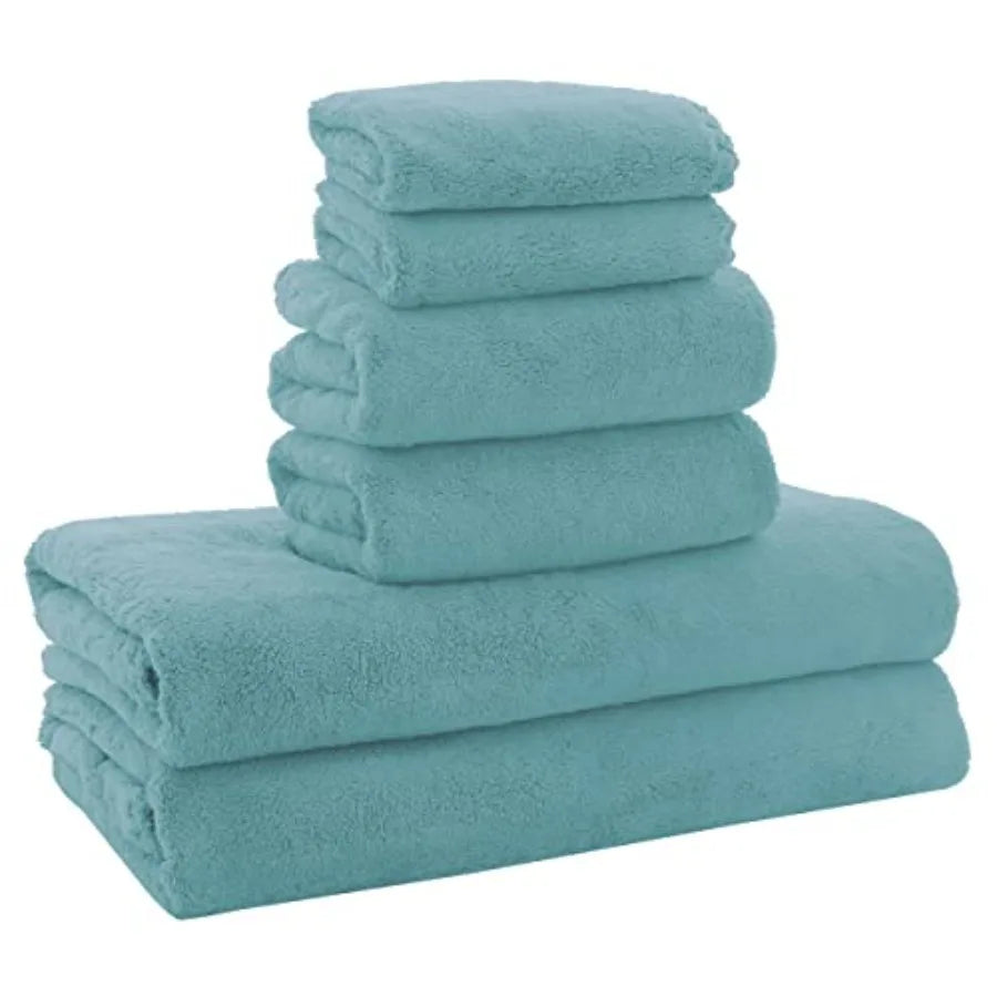 Ultra Soft Towel Set - Quick Drying - 2 Bath Towels 2 Hand Towels 2 Washcloths