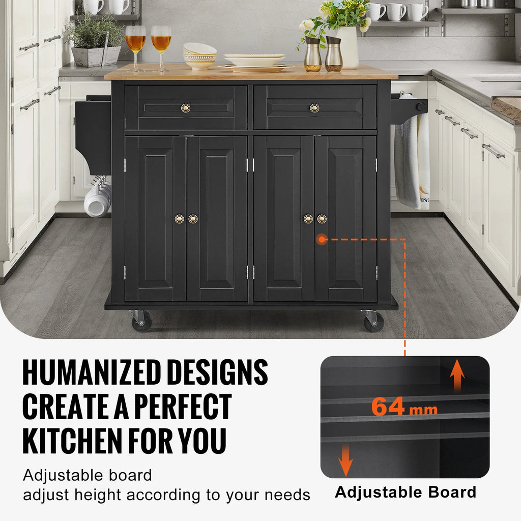 Fantastic Kitchen Island Cart Wood Top Mobile Carts