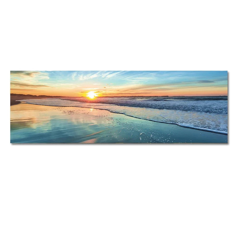 Modern Natural Beach Landscape Wall Art Poster Prints Sea Sunset
