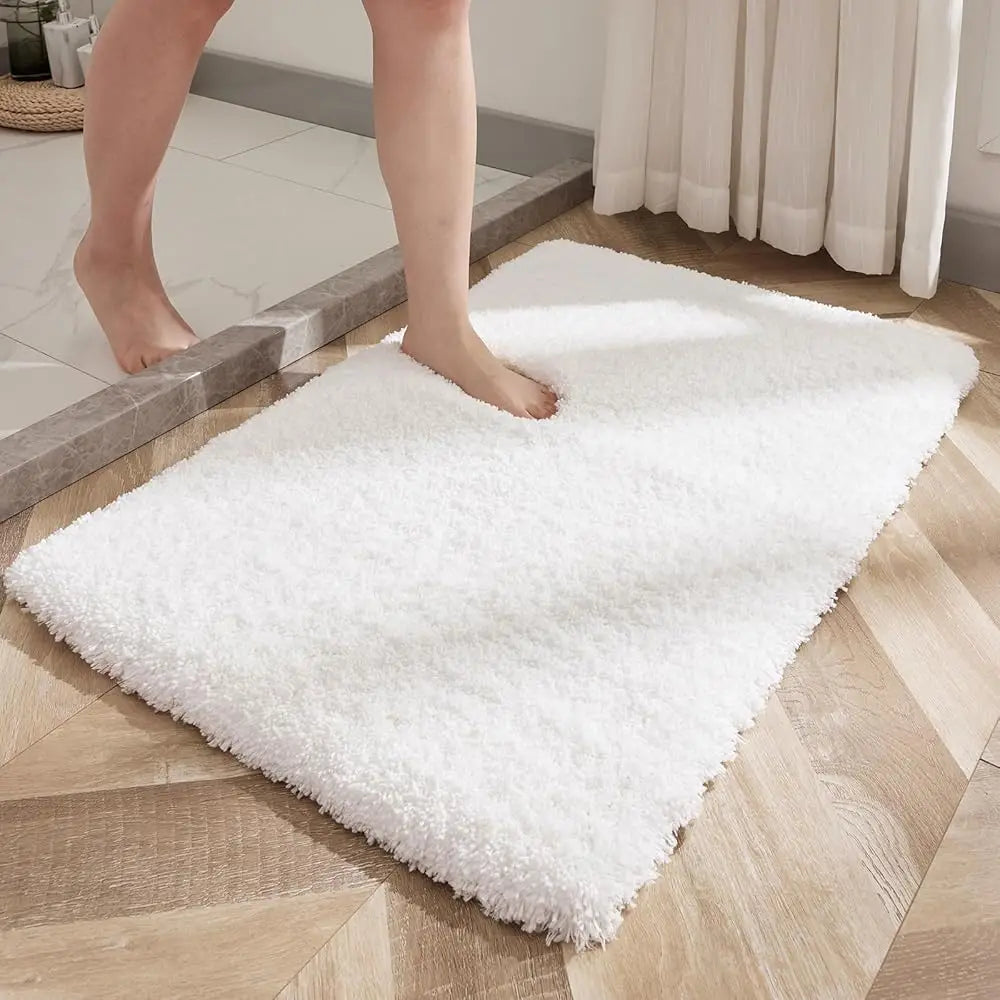 Small Bathroom Rugs 17X24 Non Slip White Fluffy