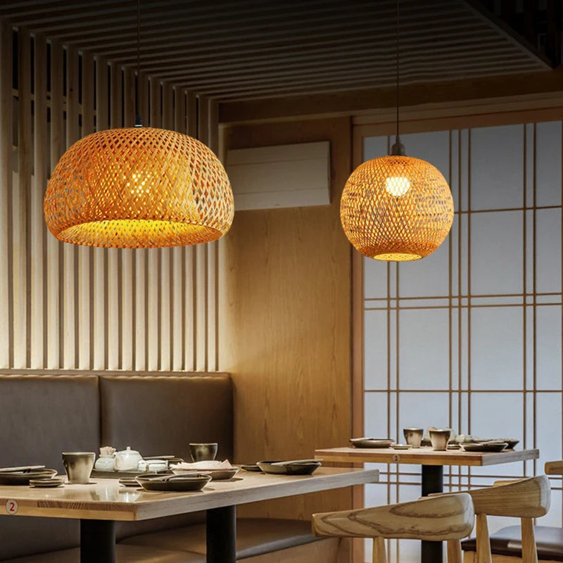 Bamboo Lantern 30cm Pendant Lamp