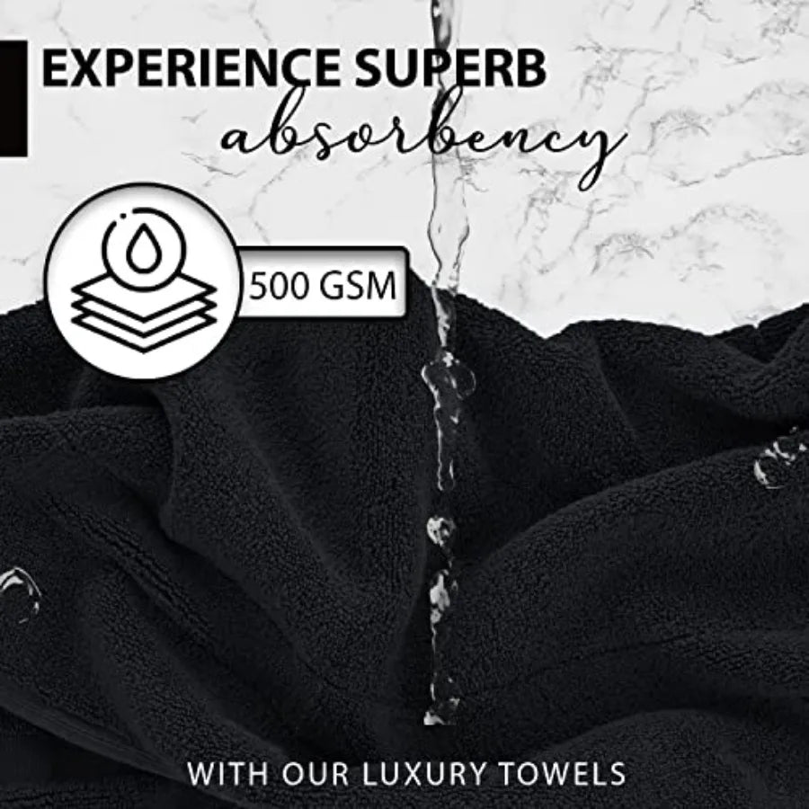 100% Cotton Bath Towels, 24x48 Pack of 6 Towels, Quick Dry