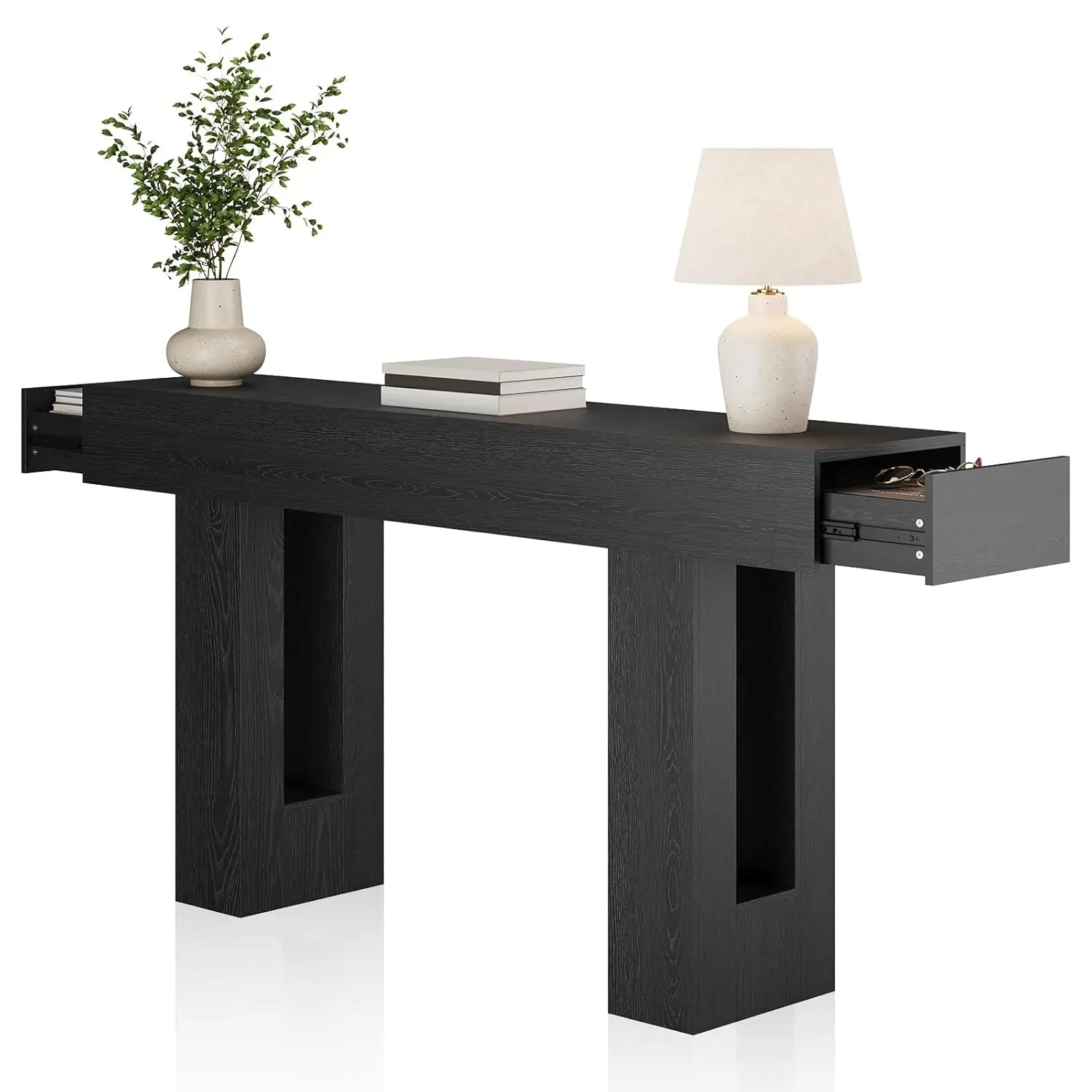 Farmhouse & Rustic Style 63in Long Console Table , see color options