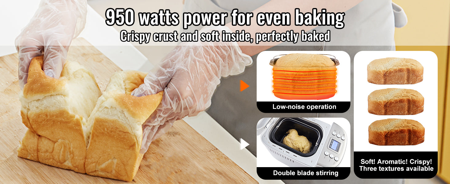 HOMEMADE BREAD!!! 2 LB Bread Maker 15-in-1 Dough Machine Nonstick