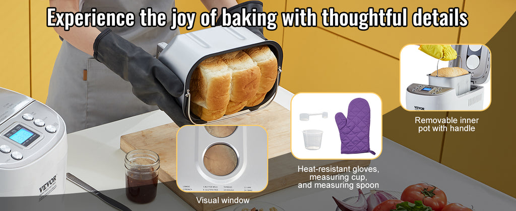 HOMEMADE BREAD!!! 2 LB Bread Maker 15-in-1 Dough Machine Nonstick