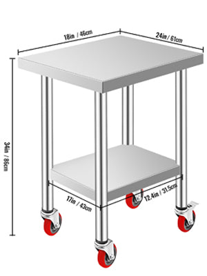 Stainless Steel Kitchen Worktable shelves Commercial Work Bench Table
