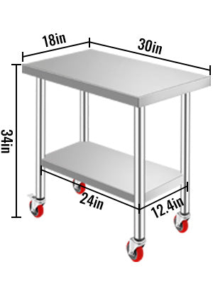 Stainless Steel Kitchen Worktable shelves Commercial Work Bench Table
